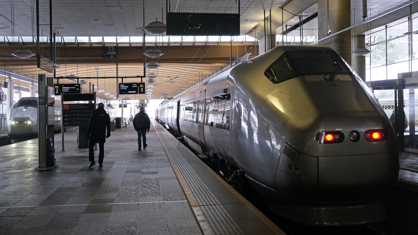 A Flytoget Airport Express train at Oslo Airport Gardermoen